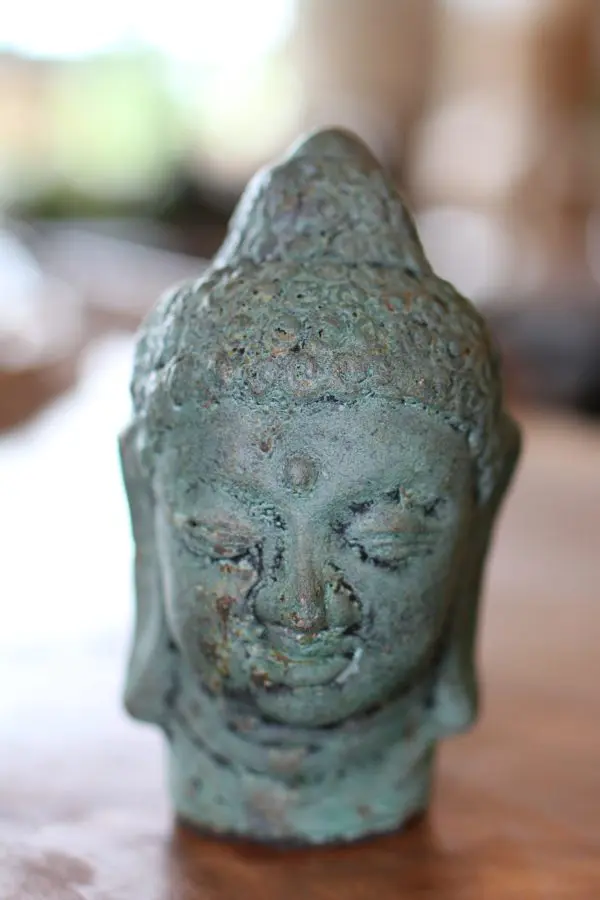 Bouddha vert antique PETITE TETE DE BOUDDHA