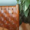 Chaise en teck et cuir marron (1) TABOURET DE BAR EN CUIR ET TECK