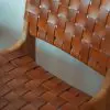 Chaise en teck et cuir marron (4) TABOURET DE BAR EN CUIR ET TECK