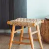 Tabouret teck et rotin synthétique (3) TABOURET TECK