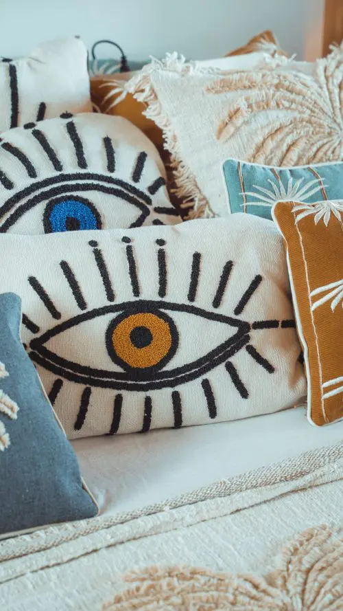 KEV05028 HOUSSE DE COUSSIN OEIL 50X30