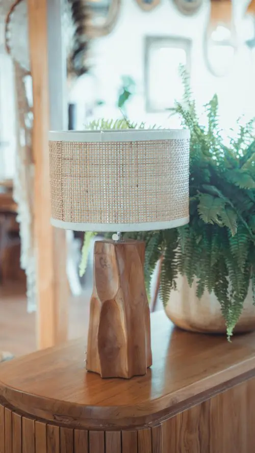 Lampe teck (2) LAMPE A POSER TECK