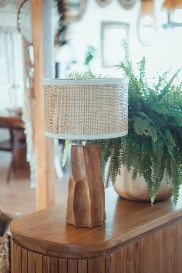 Lampe teck (2) LAMPE A POSER TECK