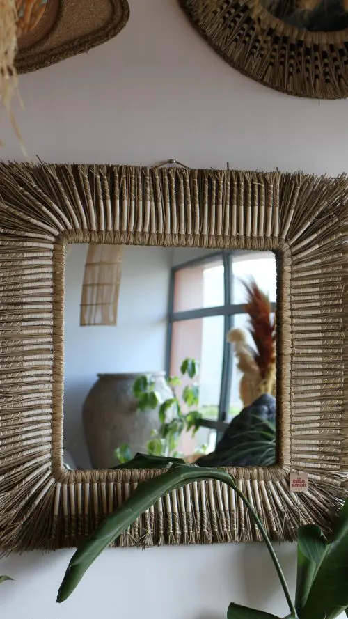 Miroir carre roseau MIROIR CARRE ROSEAU