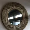 MIROIR ROND ROSEAU