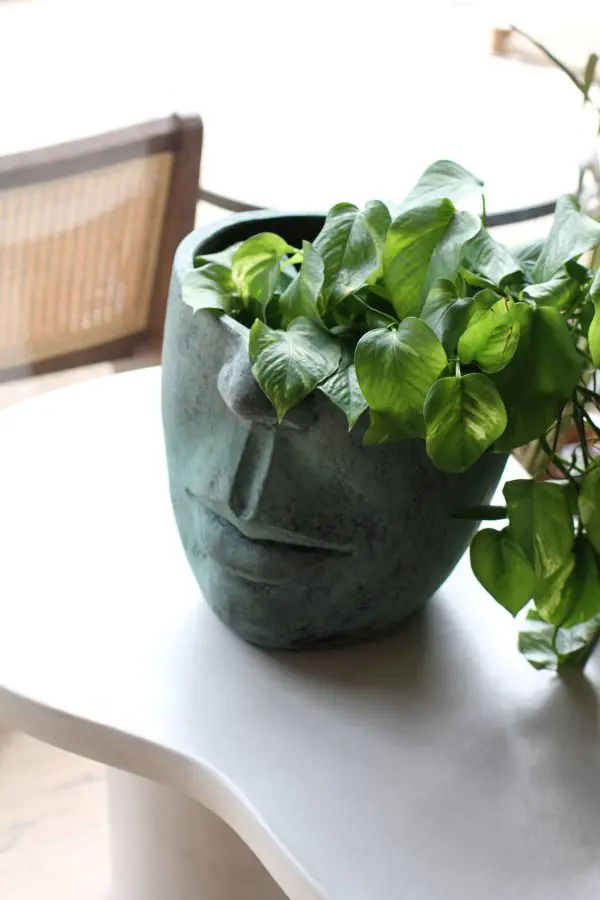 Poterie visage vert antique (2) POTERIE/CACHE POT VISAGE