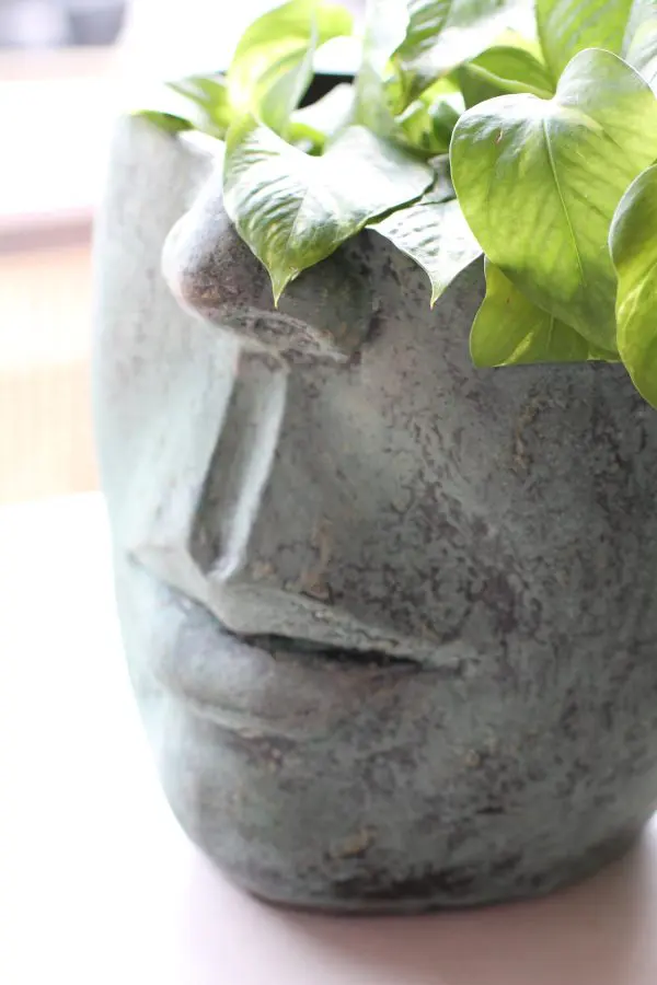 Poterie visage vert antique (4) POTERIE/CACHE POT VISAGE