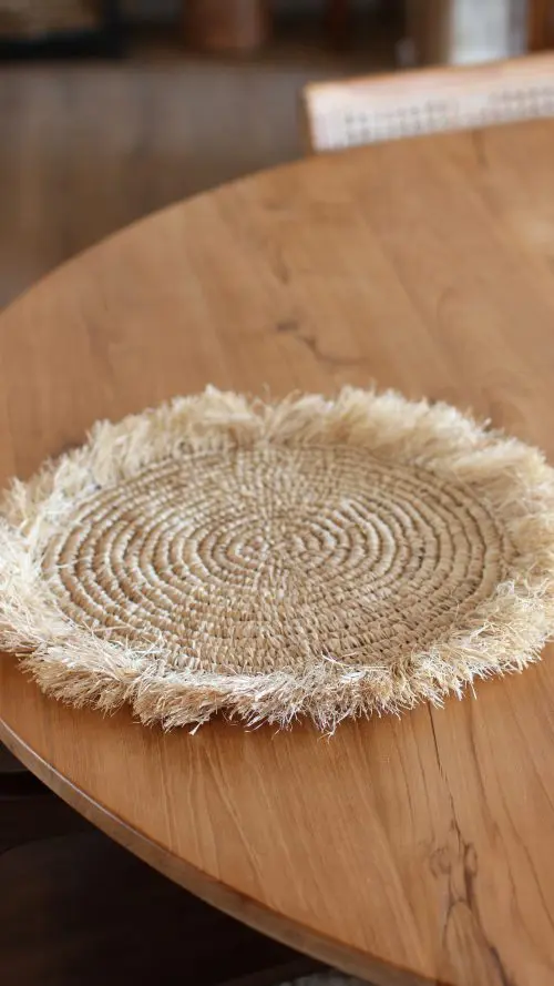 Set de table frange naturel (2) SET DE TABLE FRANGE NATUREL