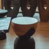 TABOURET BICOLORE EN BOIS SUAR
