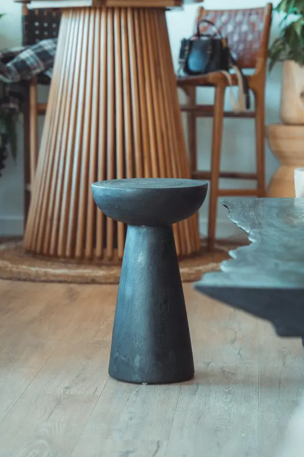 Tabouret bois de suar noir (2) TABOURET EN BOIS DE SUAR NOIR