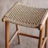 Tabouret teck et rotin synthetique h (3) TABOURET TECK H.65